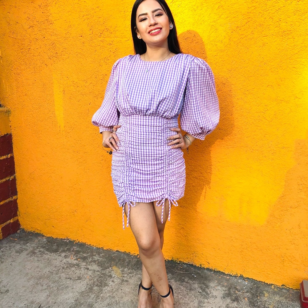 Zara Ruched Mini Dress 💜 - Picture 3 of 3
